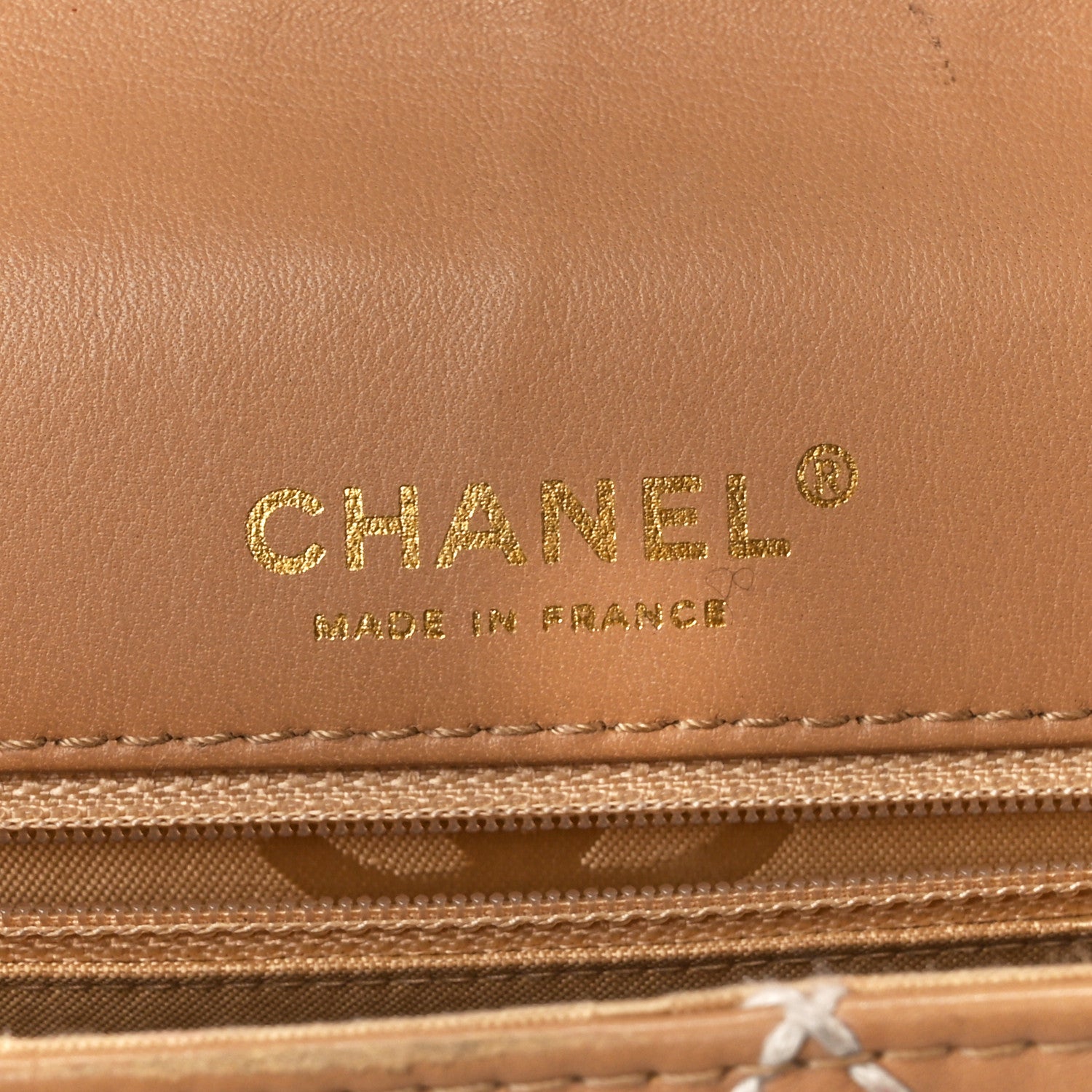 Chanel Calfskin Quilted Medium Wild Stitch Flap Beige 6 of 14