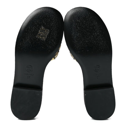 Chanel Pearl Embroidery CC Mules 37 Gold Black 5 of 8
