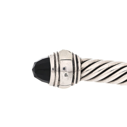 David Yurman Sterling Silver 14K Yellow Gold Black Onyx 5mm Cable Classics Bracelet 9 of 10