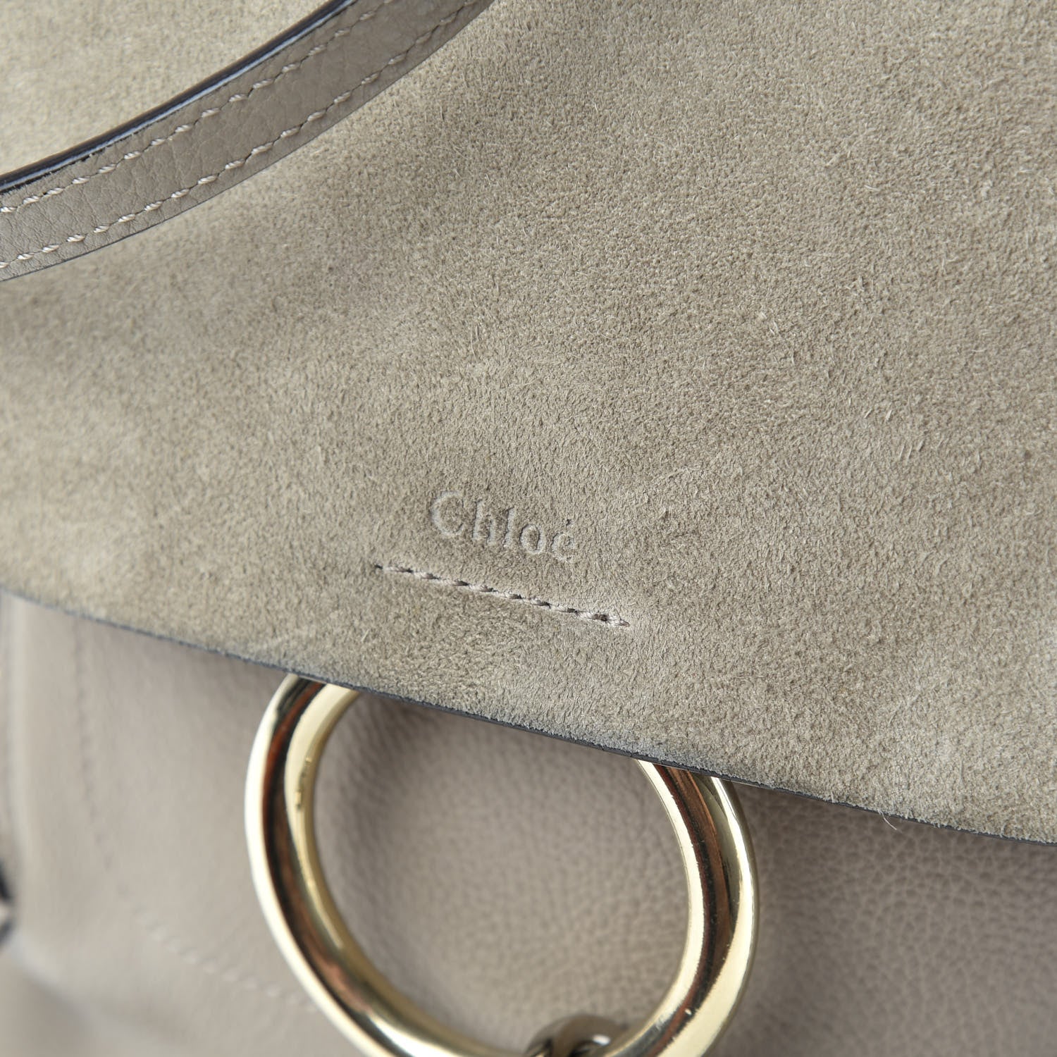 Chloe Suede Calfskin Small Faye Backpack Motty Grey 6 of 8