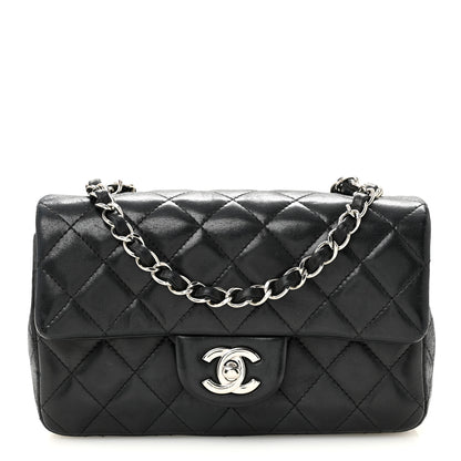 Chanel Lambskin Quilted Mini Rectangular Flap Black 1 of 15