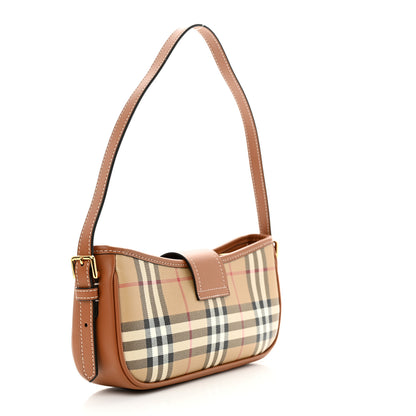 Burberry Coated Canvas Calfskin Vintage Check Buckle Bag Brown 3 of 10