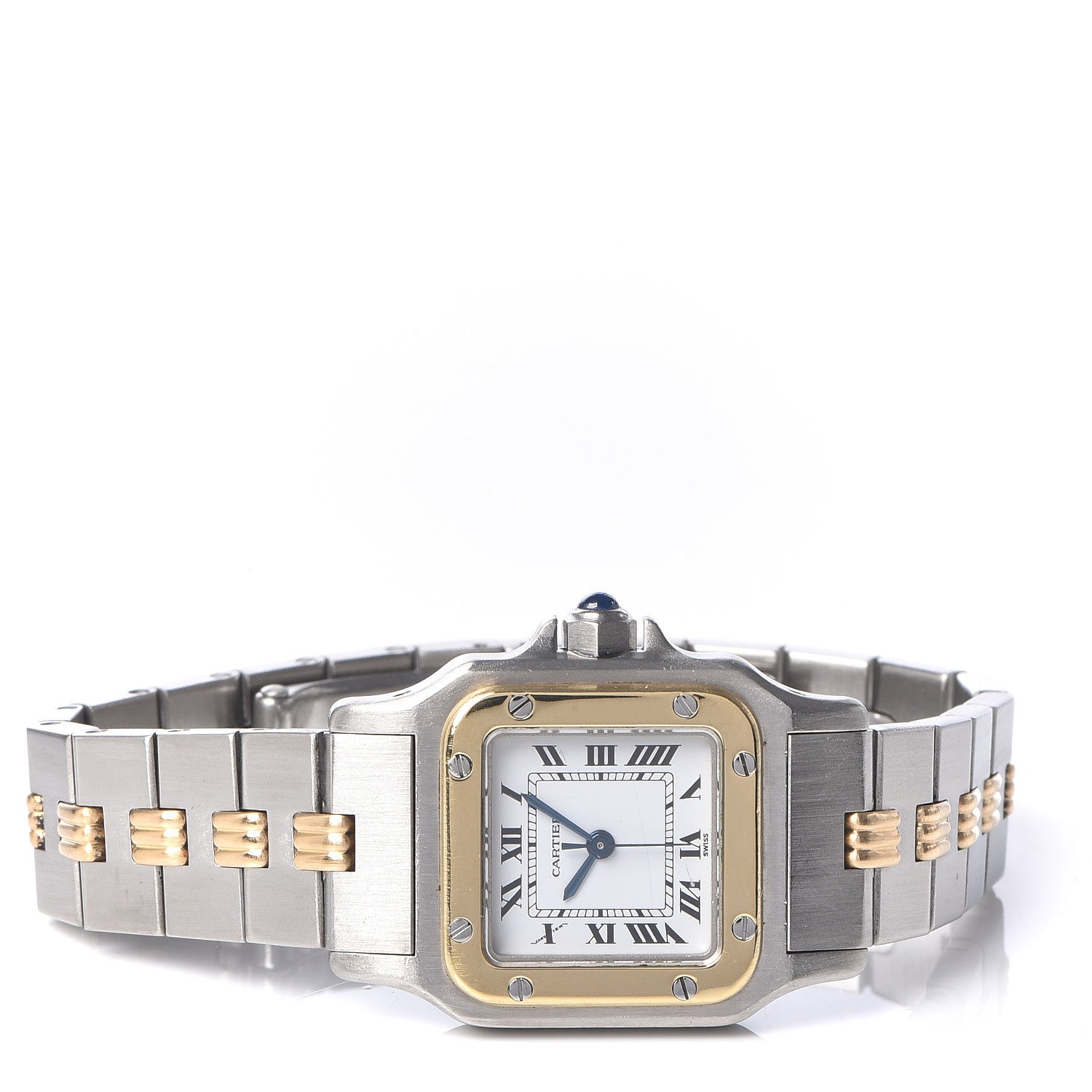 Cartier Stainless Steel 18K Yellow Gold 24mm Santos De Cartier Galbee Quartz Watch 3 of 7