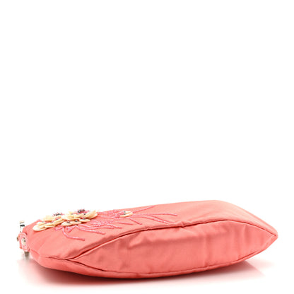 Valentino Garavani Satin Crystal Sequin Floral Embellished Shoulder Bag Coral 4 of 11