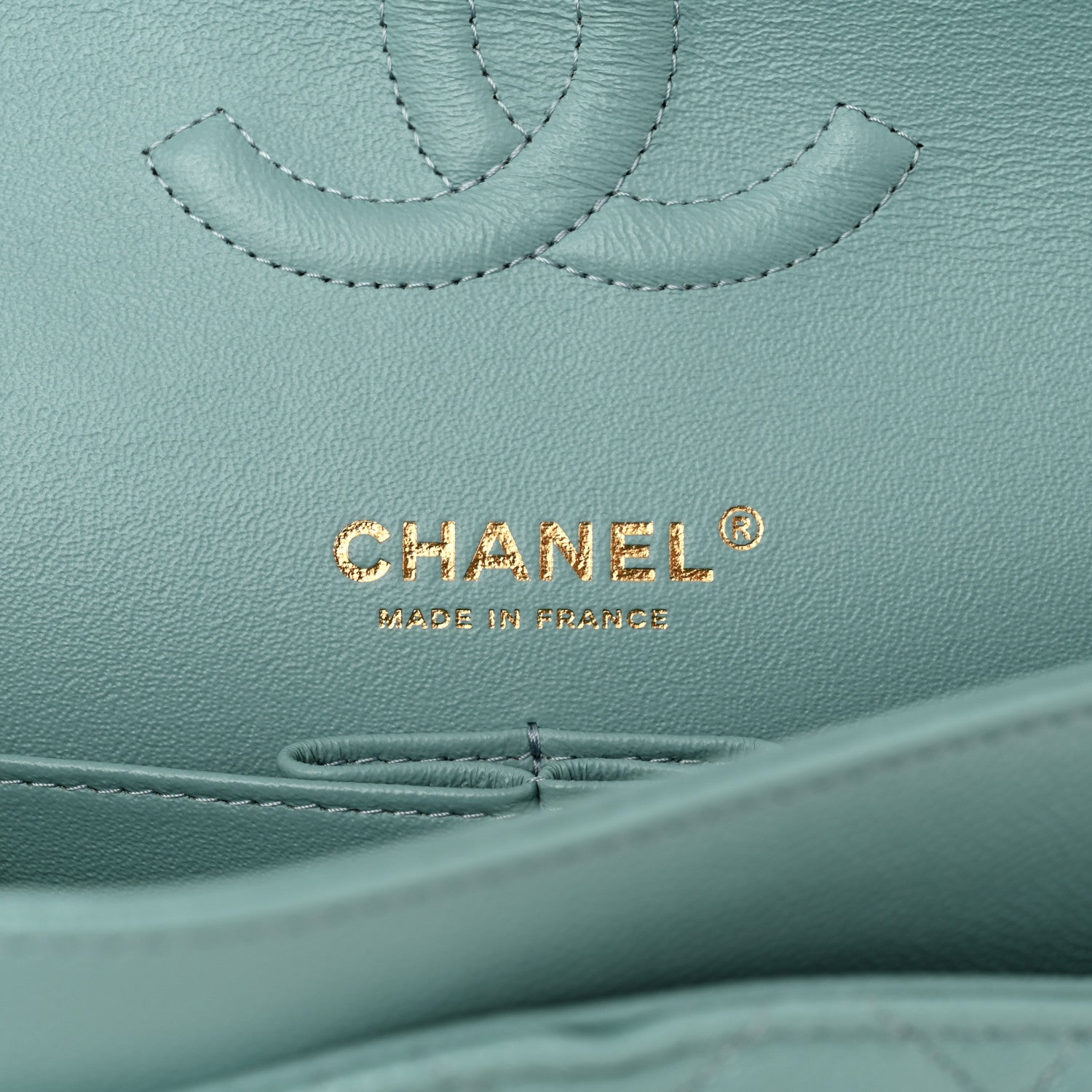 Chanel Caviar Quilted Medium Double Flap Light Blue 6 of 10