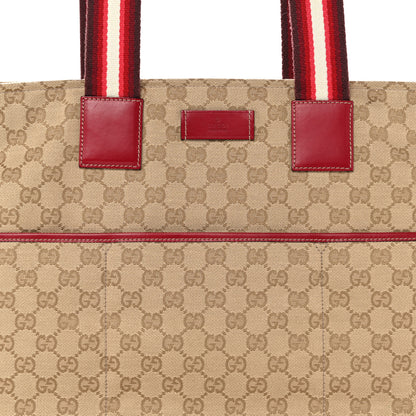 Gucci Monogram Web Large Diaper Tote Red 8 of 13