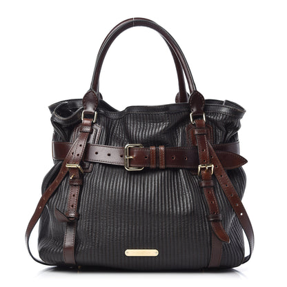 Burberry Calfskin Quilted Belt Tote Black 1 of 21