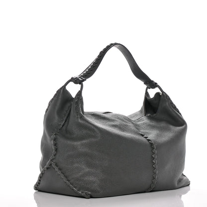 Bottega Veneta Washed Cervo Deerskin Shoulder Bag New Light Grey 3 of 6