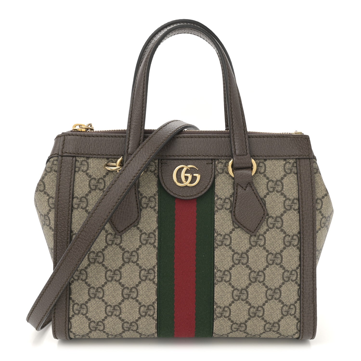 Gucci GG Supreme Monogram Small Ophidia Tote Bag Brown 1 of 12