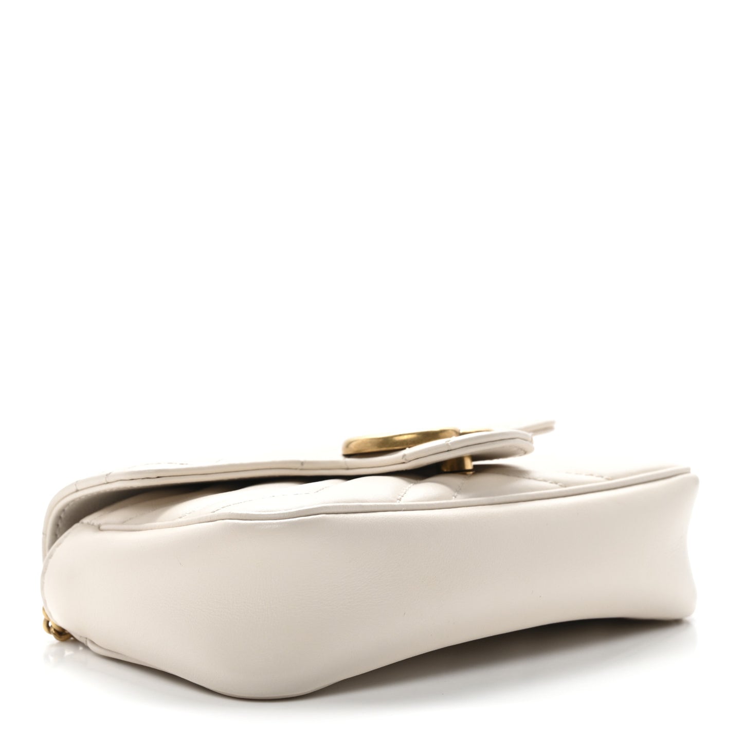 Calfskin Matelasse Super Mini GG Marmont Shoulder Bag White