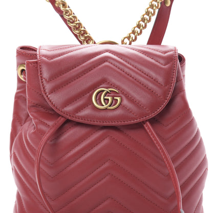 Gucci Calfskin Matelasse GG Marmont Flap Backpack Hibiscus Red 7 of 10