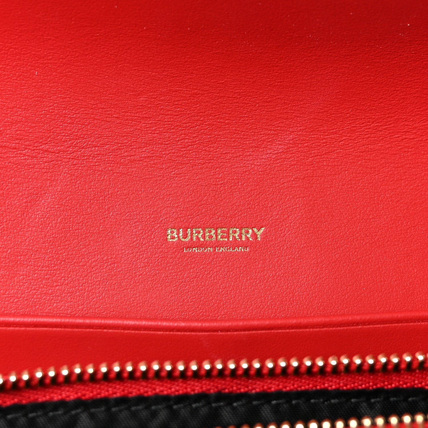 Burberry Calfskin House Check Hannah Wallet with Detachable Strap Bright Red 6 of 9