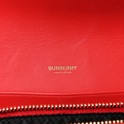 Burberry Calfskin House Check Hannah Wallet with Detachable Strap Bright Red 6 of 9