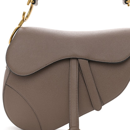 Christian Dior Grained Calfskin Saddle Bag Warm Taupe 9 of 14