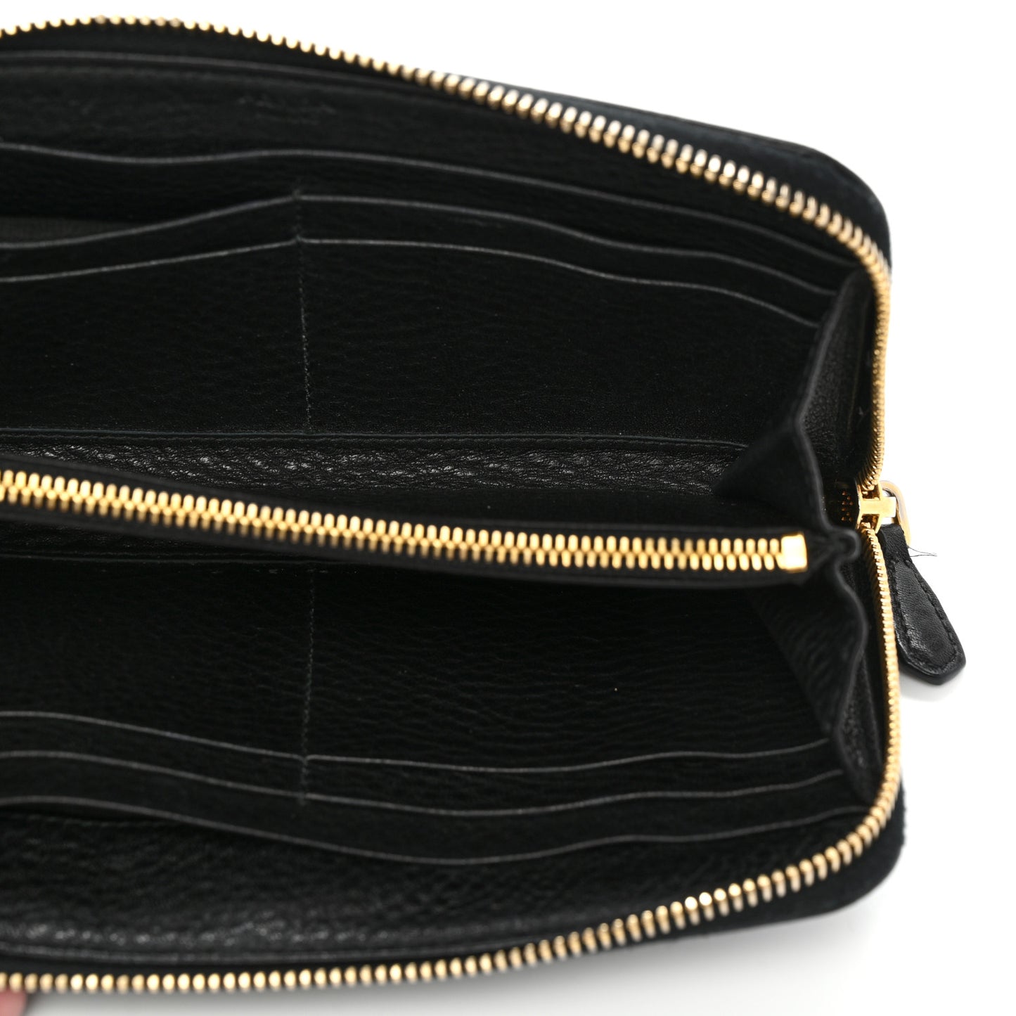 Vitello Daino Zip Around Wallet Black