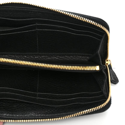 Prada Vitello Daino Zip Around Wallet Black 5 of 7