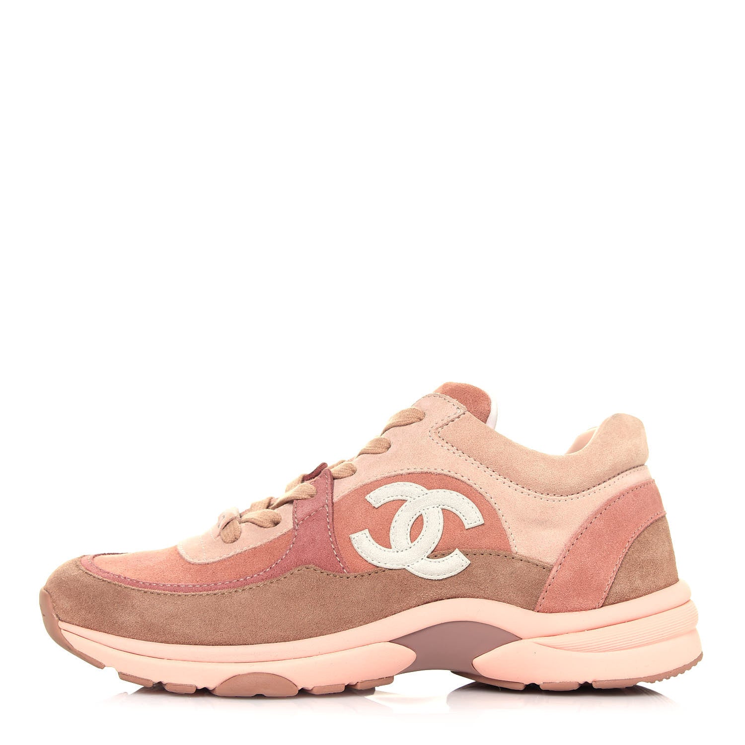 Chanel Nylon Lambskin Suede Calfskin CC Sneakers 39 Pink 1 of 8