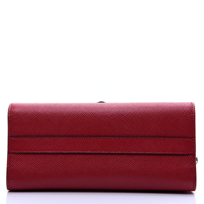 Prada Saffiano Cuir Calfskin Monochrome Patches Envelope Flap Chain Shoulder Bag Fuoco 10 of 14