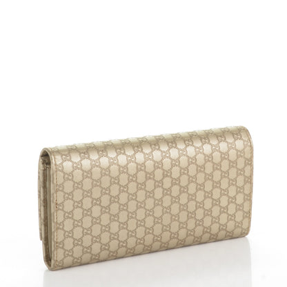 Gucci Metallic Microguccissima Bow Continental Wallet Golden Beige 3 of 14