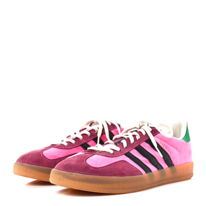 Gucci X ADIDAS Softy Velvet Suede Madeira Demetra Mens Gazelle Sneakers 8.5 Peonia Rose Blossom Black New Shamarock 3 of 8
