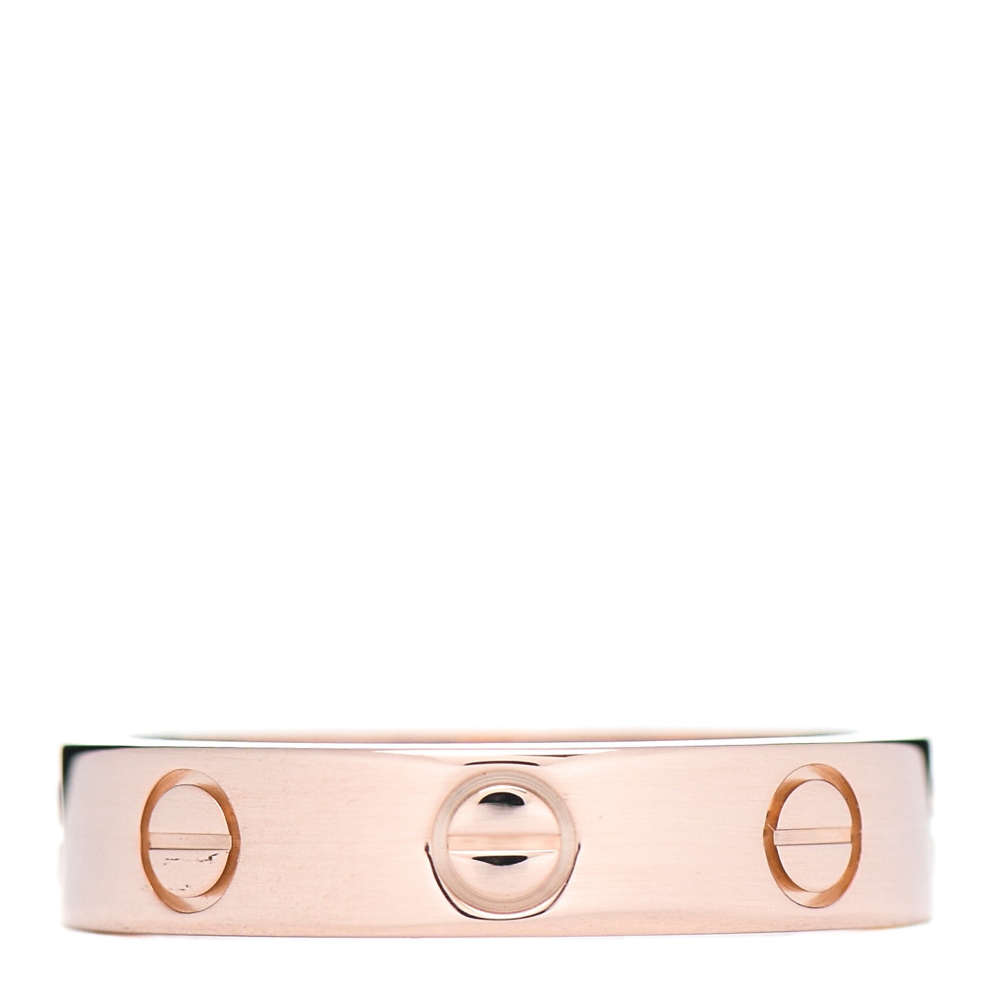 18K Pink Gold Diamond 4mm LOVE Wedding Band Ring 48 4.5