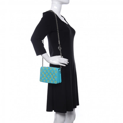Louis Vuitton Lambskin Embossed Monogram Vuittamins Pochette Coussin Menthe Jaune 2 of 11