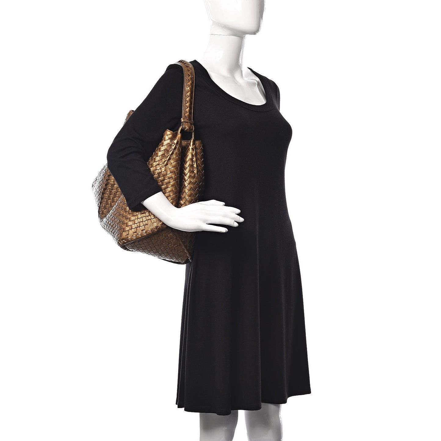 Cervo Intrecciato Shoulder Bag New Bronze