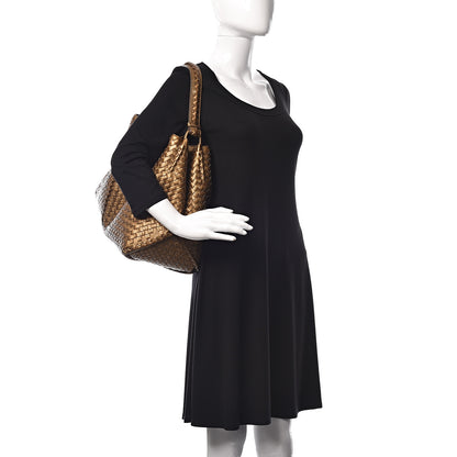 Bottega Veneta Cervo Intrecciato Shoulder Bag New Bronze 2 of 10