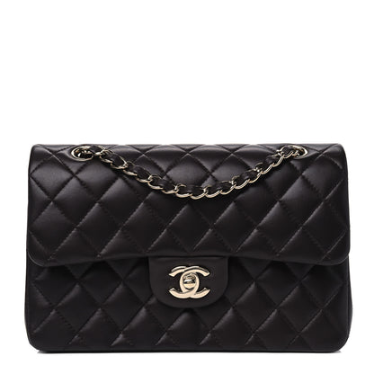 Chanel Lambskin Quilted Small Double Flap Dark Brown 1 of 4