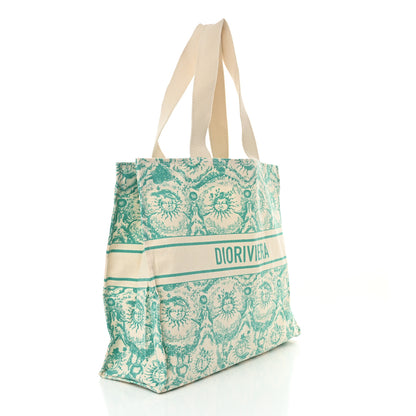 Christian Dior Canvas Dioriviera Toile de Jouy Soleil Tote Aquamarina 3 of 11