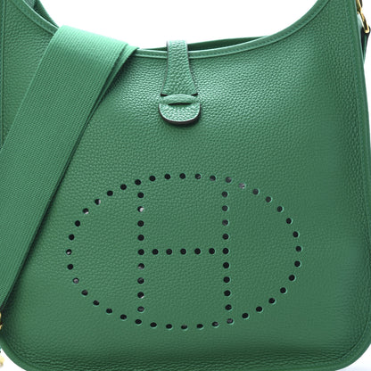 Hermes Taurillon Clemence Evelyne III PM Vert Vertigo 9 of 11