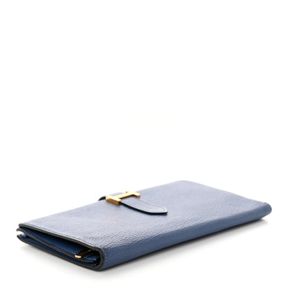 Hermes Chevre Mysore Bearn Gusset Wallet Bleu Agate 4 of 9
