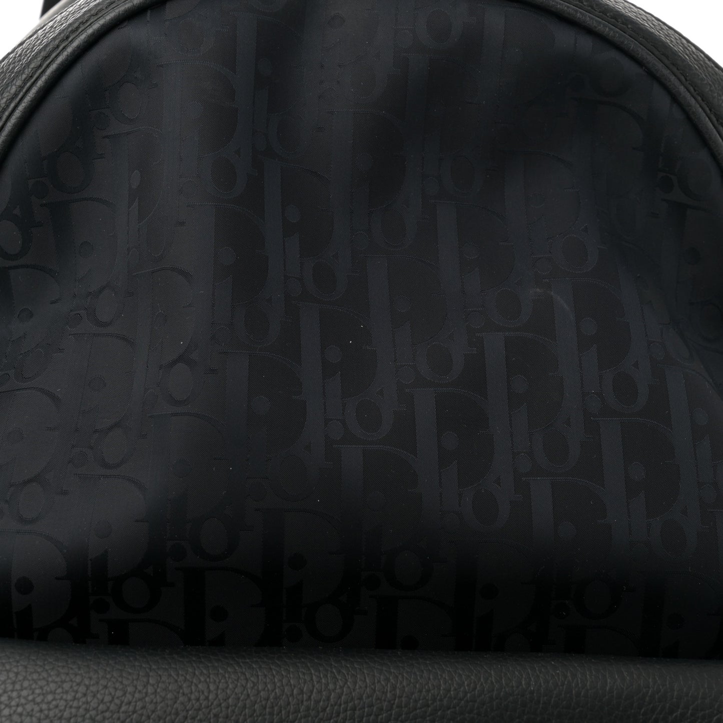 Grained Calfskin Nylon Oblique Explorer Backpack Black