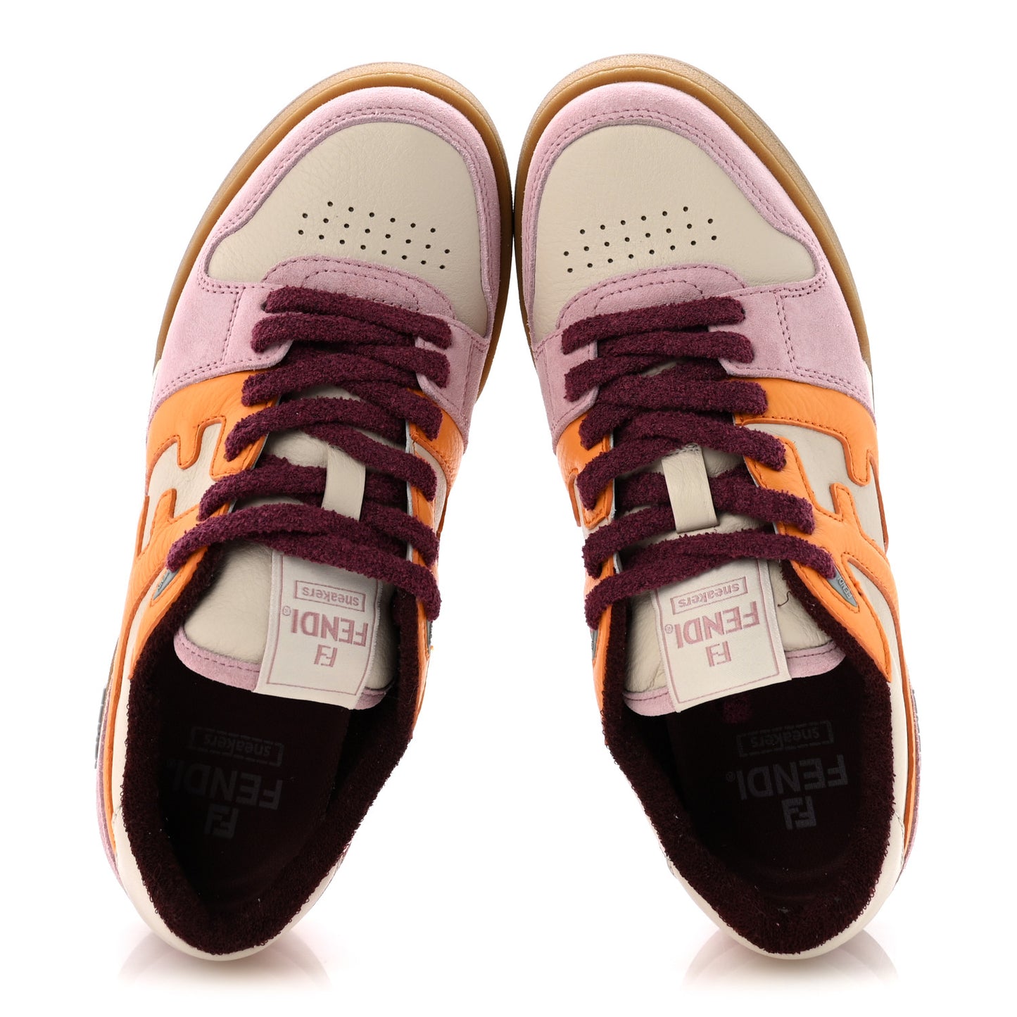 Suede Vitello Fendi Match Low Top Sneakers 40 Milk Clementine Verla