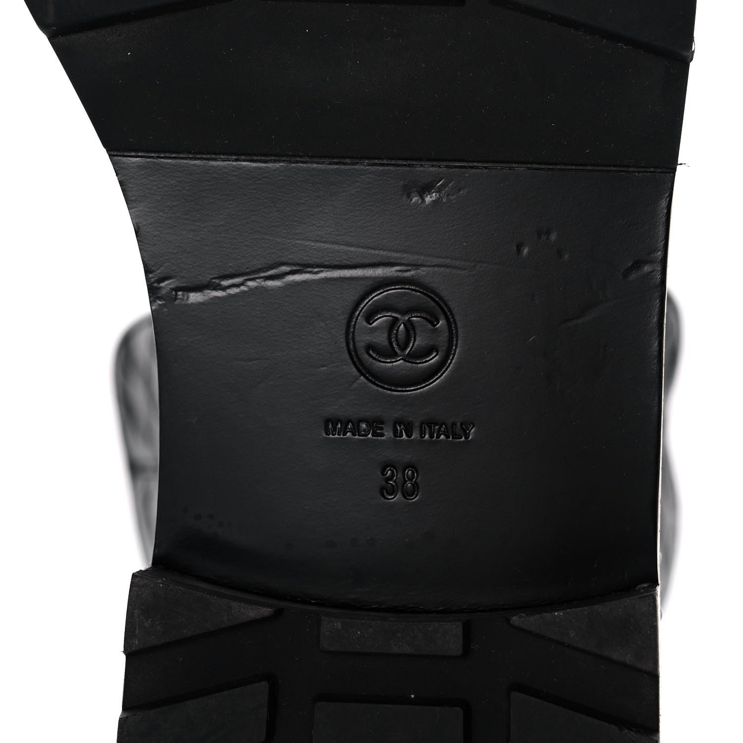 Chanel Crackled Calfskin Velvet Pearl Combat Ankle Boots 38 Black 6 of 9