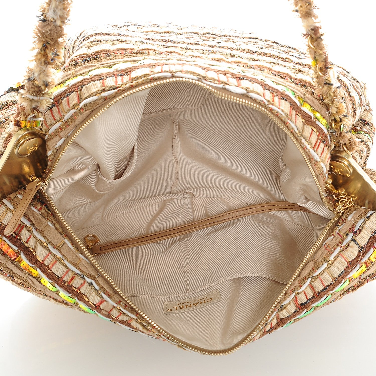 Chanel Tweed Hammock Hobo Beige 5 of 7