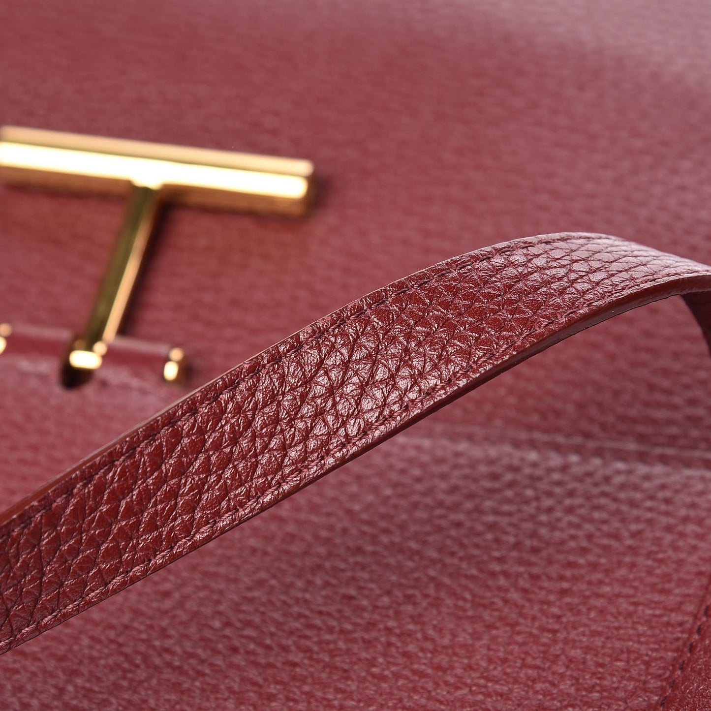 Calfskin Large T Clasp Tara Crossbody Bag Cabernet