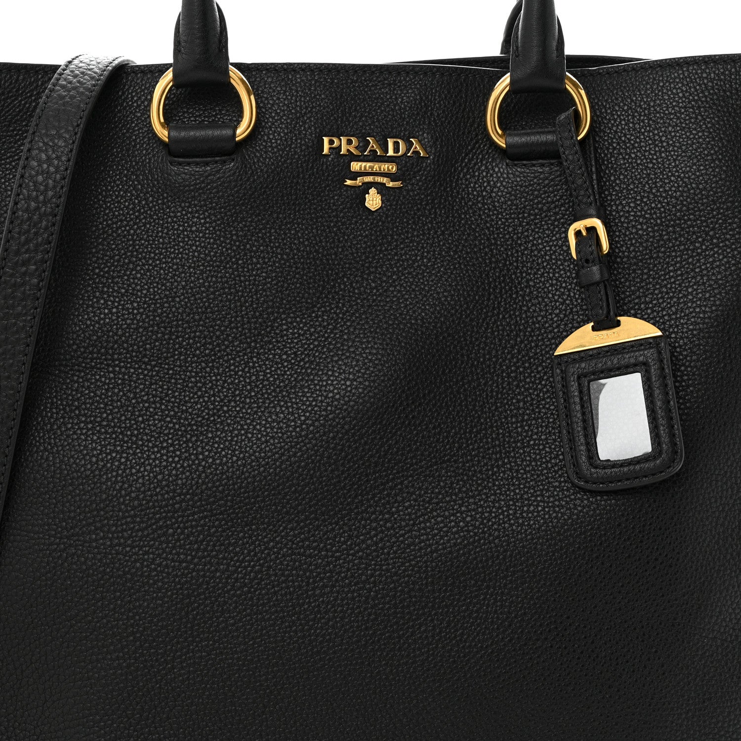 Prada Vitello Daino Shopping Tote Black 9 of 11