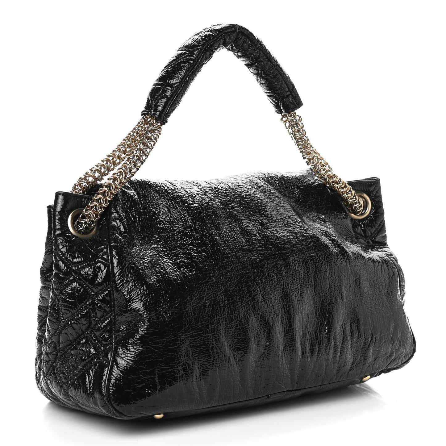 Vinyl Rodeo Accordion Flap Bag Black