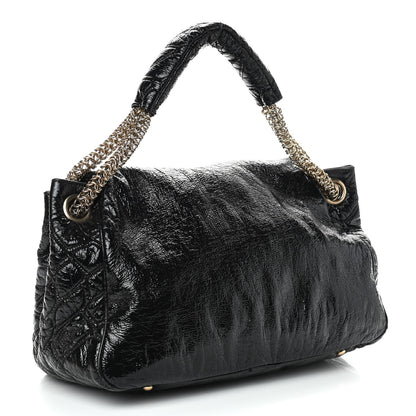 Chanel Vinyl Rodeo Accordion Flap Bag Black 3 of 17