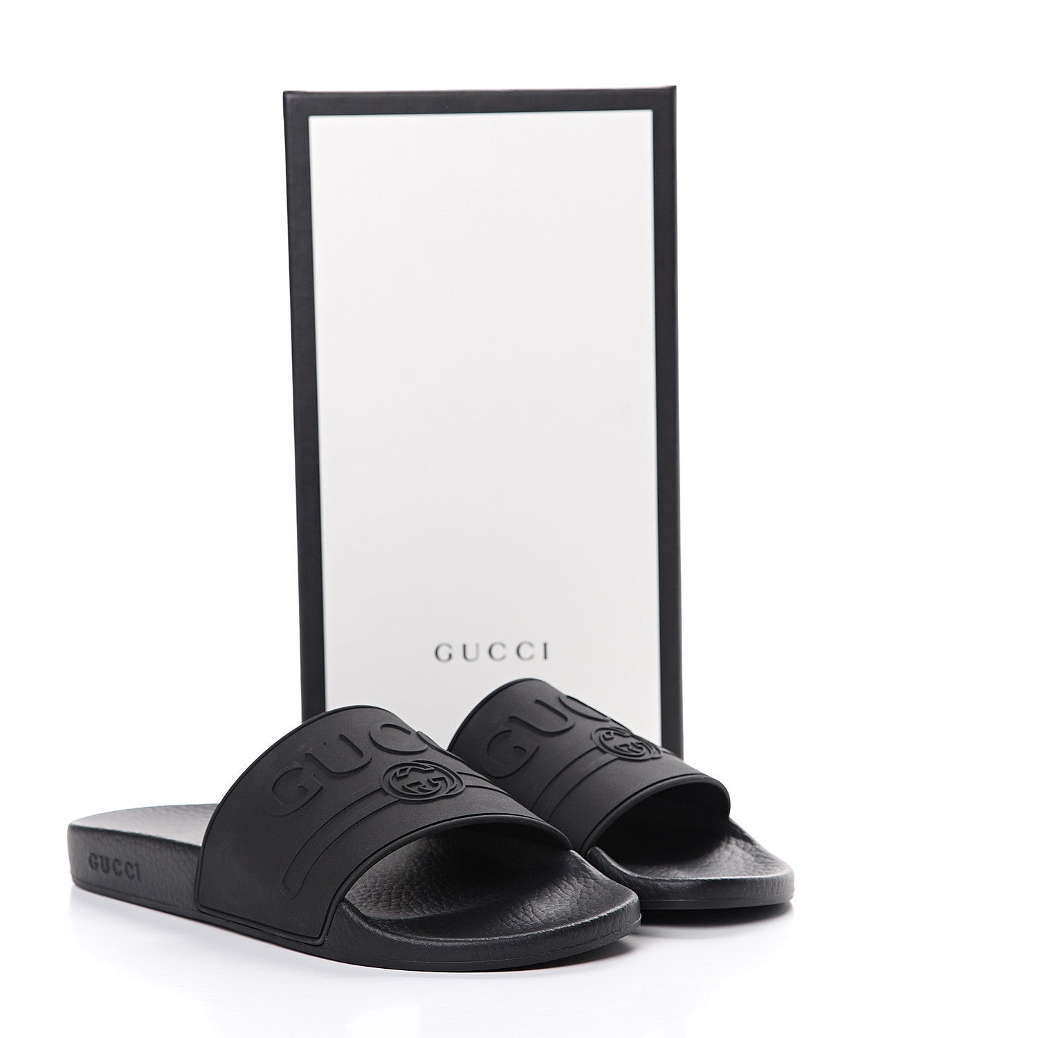 Gucci Rubber Womens Logo Slide Sandals 42 Black 8 of 8
