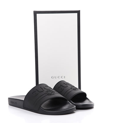 Gucci Rubber Womens Logo Slide Sandals 42 Black 8 of 8