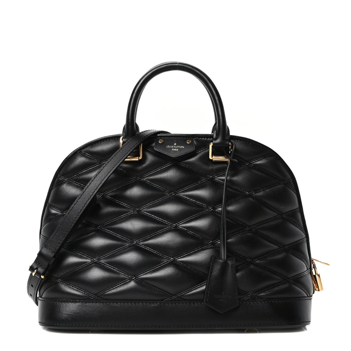Lambskin Studded Malletage Alma PM Black