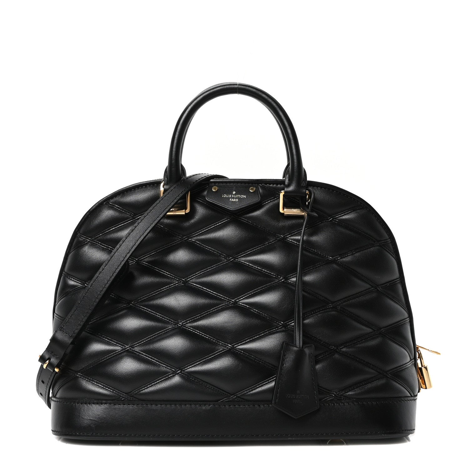Louis Vuitton Lambskin Studded Malletage Alma PM Black 1 of 10