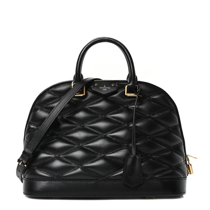 Louis Vuitton Lambskin Studded Malletage Alma PM Black 1 of 10
