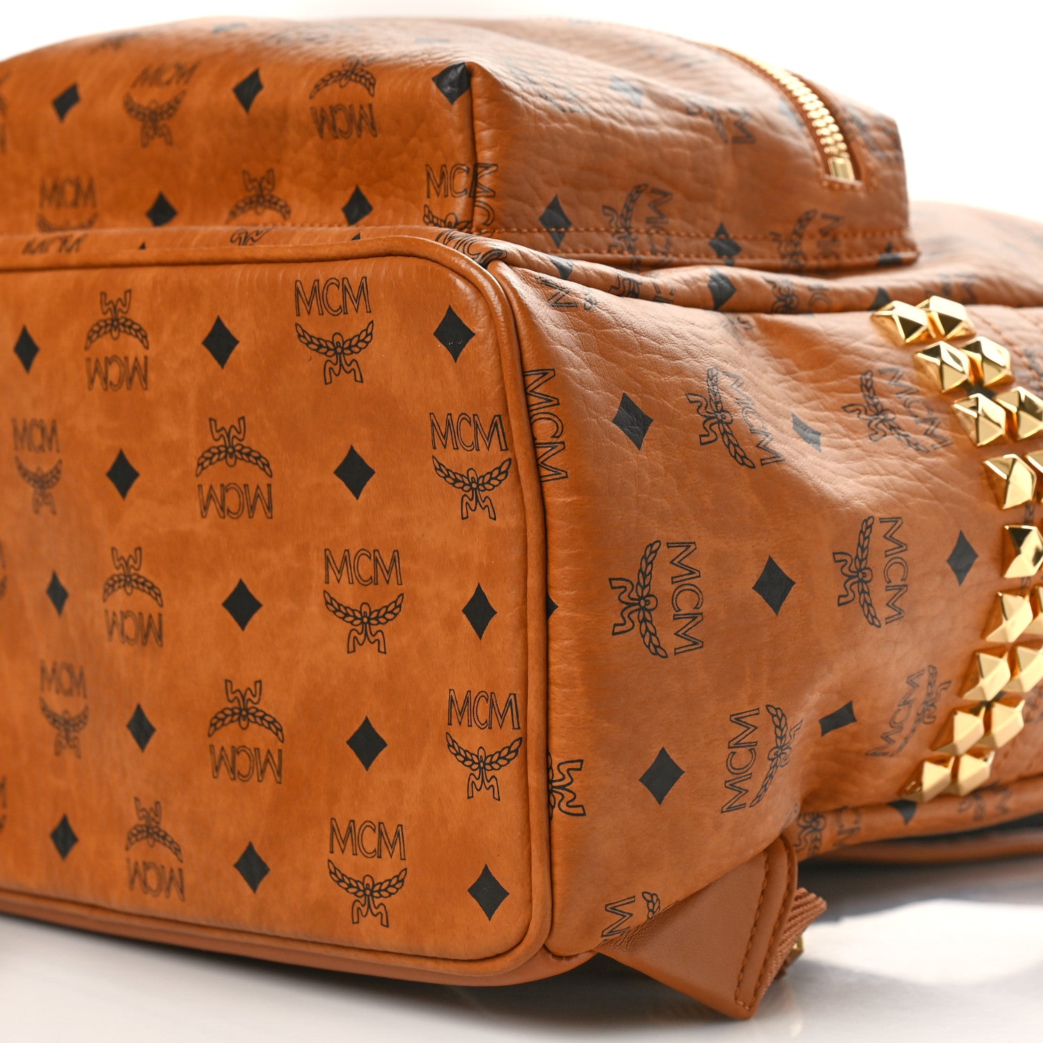 MCM Visetos Medium Side Studs Stark Backpack Cognac 8 of 8