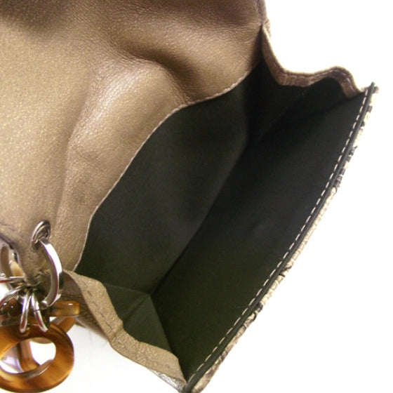 Christian Dior Python Flap Wallet Clutch Brown 6 of 9