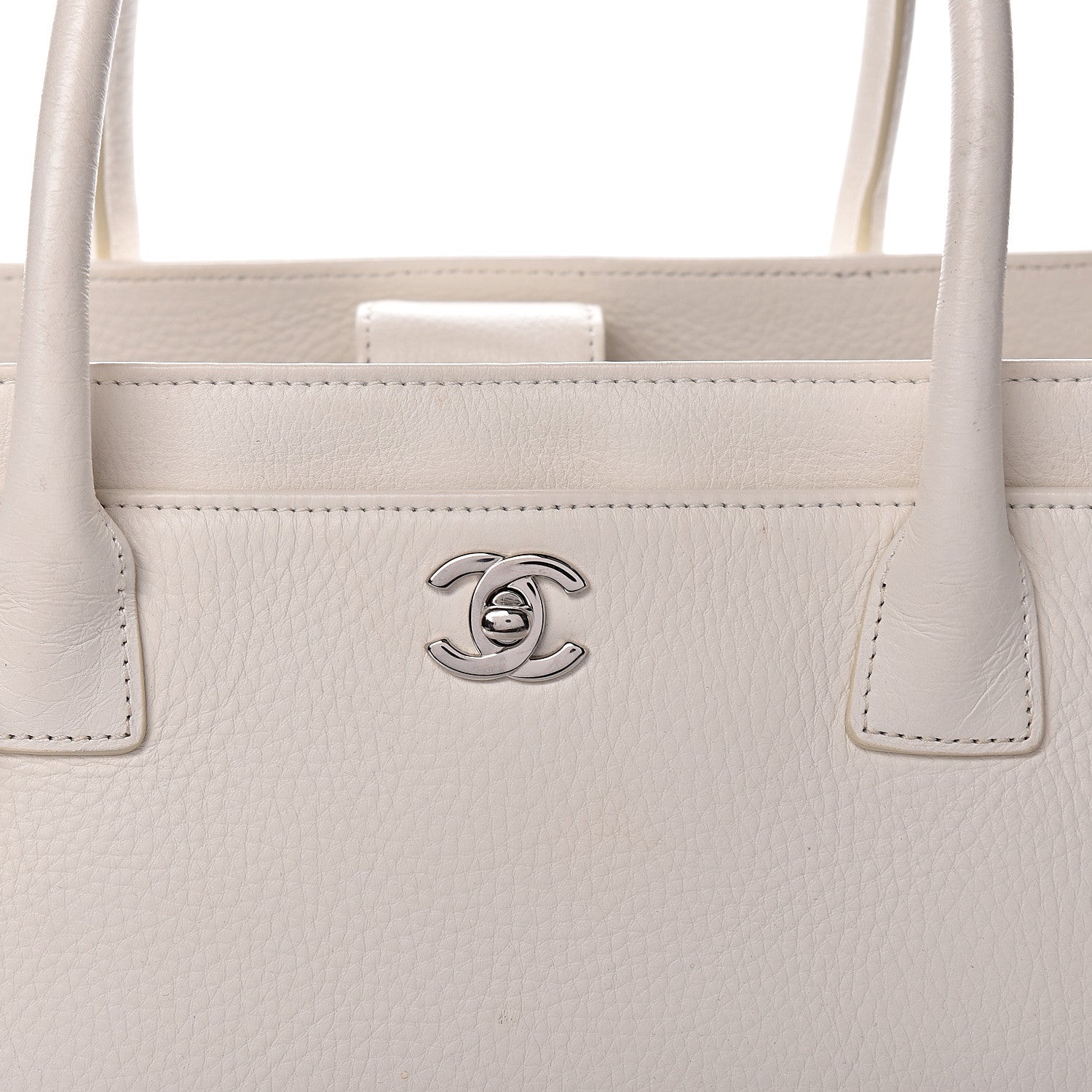 Chanel Calfskin Cerf Executive Shopper Tote White 12 of 18