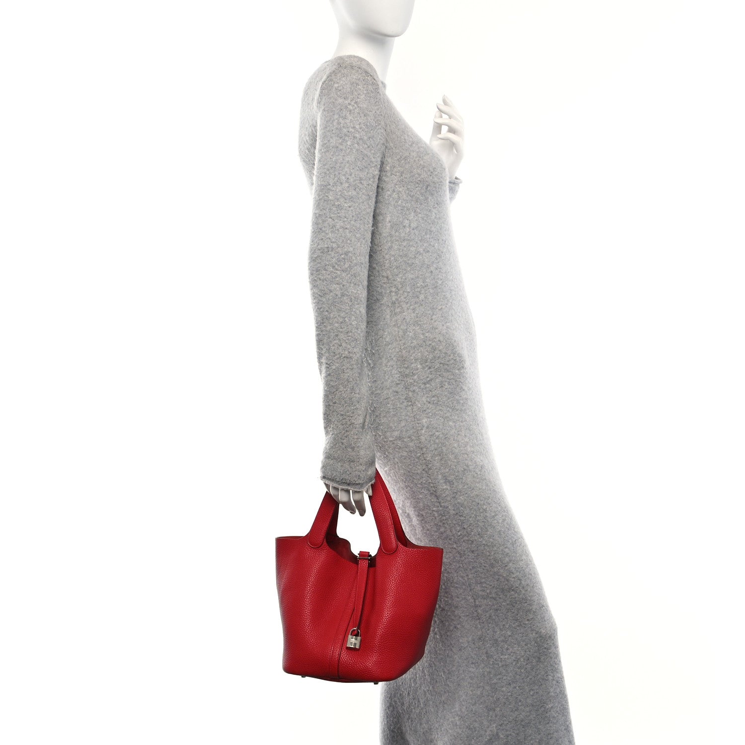 Hermes Taurillon Clemence Picotin Lock 22 MM Rouge Casaque 2 of 10