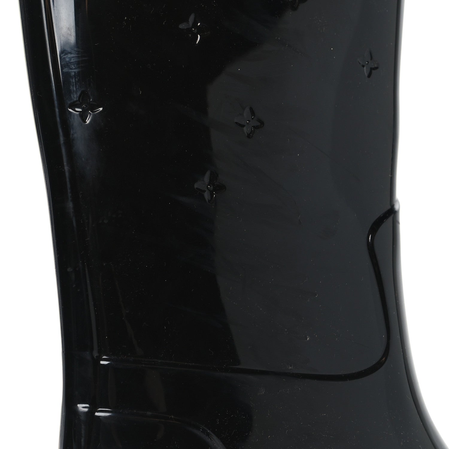 Louis Vuitton Rubber Embossed Monogram Drops High Rain Boots 36 Black 8 of 8
